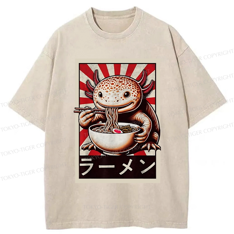 Tokyo-Tiger Ramen Lover Salamander Washed T-Shirt