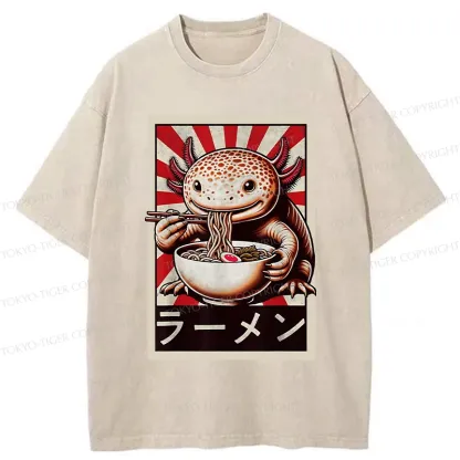 Tokyo-Tiger Ramen Lover Salamander Washed T-Shirt