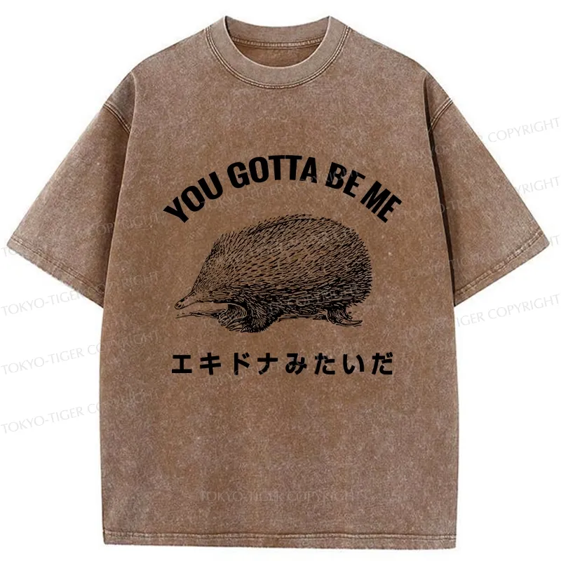 Tokyo-Tiger Funny Echidna Washed T-Shirt