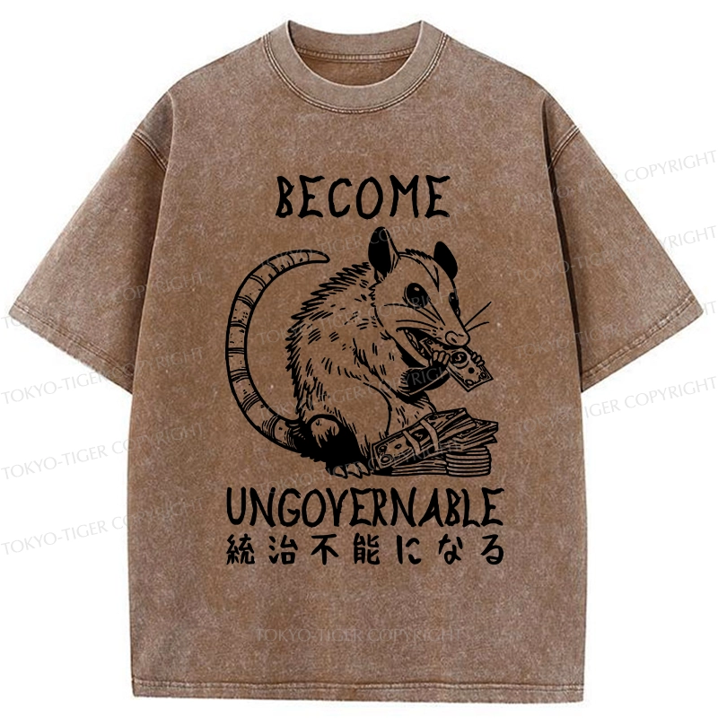 Tokyo-Tiger Ungovernable Opossum Washed T-Shirt