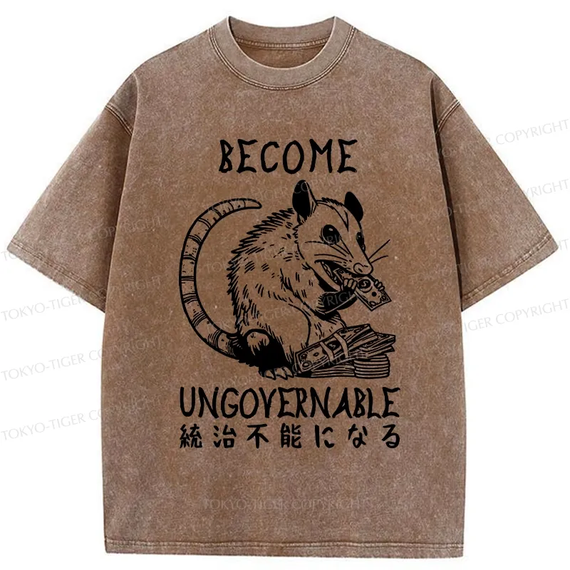 Tokyo-Tiger Ungovernable Opossum Washed T-Shirt
