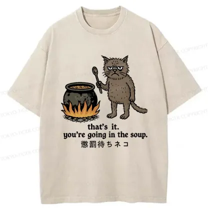 Tokyo-Tiger Cat About To Be Punished Washed T-Shirt