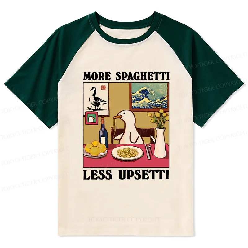 Tokyo-Tiger More Spaghetti Less Upsetti Goose Raglan T-shirt
