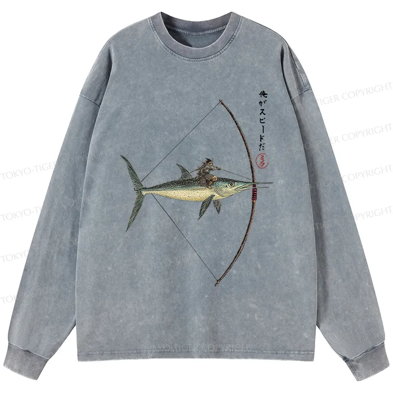 Tokyo-Tiger I Am Speed Washed Long Sleeve T-Shirt
