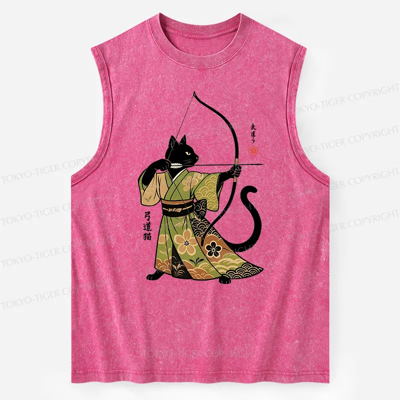 Tokyo-Tiger Japan Cat Archery Washed Tank