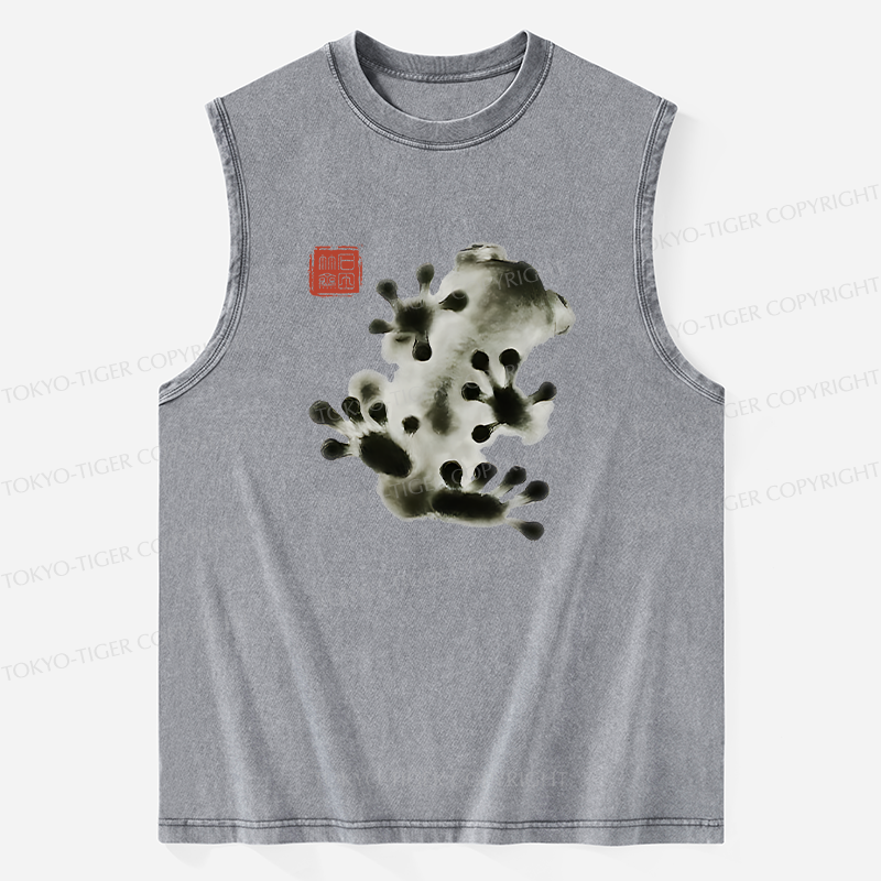 Tokyo-Tiger Ink Painting Frog Washed Tank