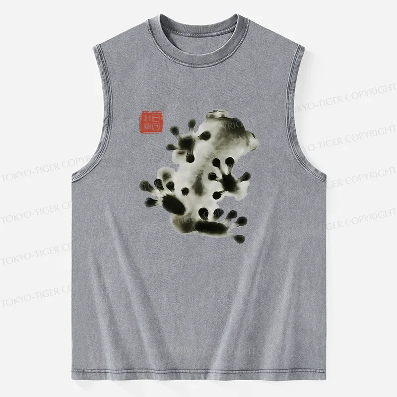 Tokyo-Tiger Ink Painting Frog Washed Tank