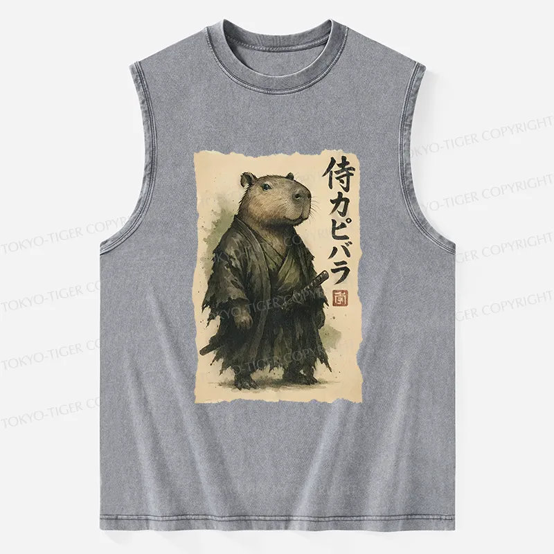 Tokyo-Tiger Capybara Samurai Washed Tank