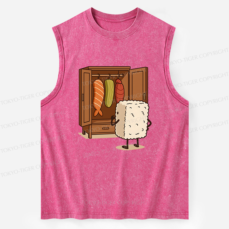 Tokyo-Tiger Sushi Pick Out Clothes Washed Tank