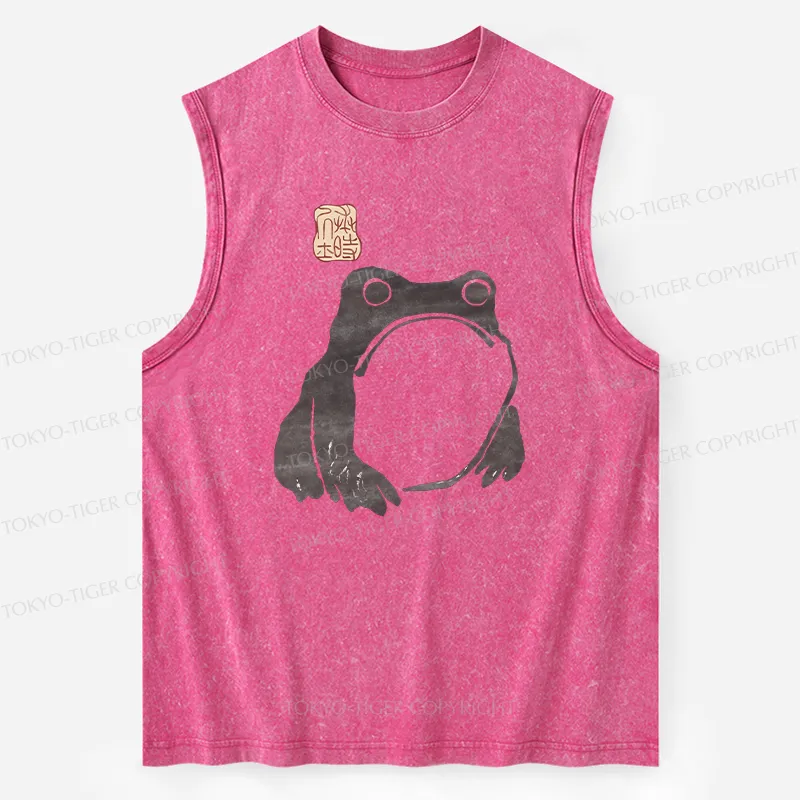Tokyo-Tiger Matsumoto Hoji Woodblock Print Frog Washed Tank