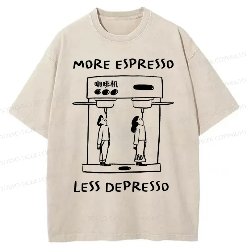 Tokyo-Tiger Automatic Coffee Machine Washed T-Shirt