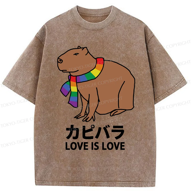 Tokyo-Tiger Capybara With Love Washed T-Shirt