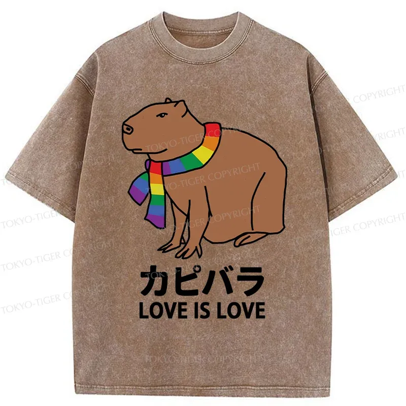 Tokyo-Tiger Capybara With Love Washed T-Shirt