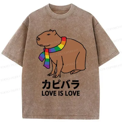 Tokyo-Tiger Capybara With Love Washed T-Shirt