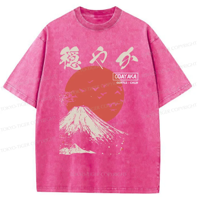 Tokyo-Tiger Japan Mount Fuji Retro Washed T-Shirt