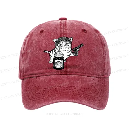 Tokyo-Tiger Strawberry Jam Cat Washed Cap