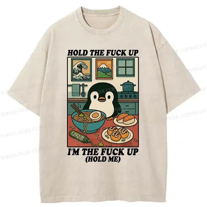 Tokyo-Tiger Troublesome Penguin Washed T-Shirt