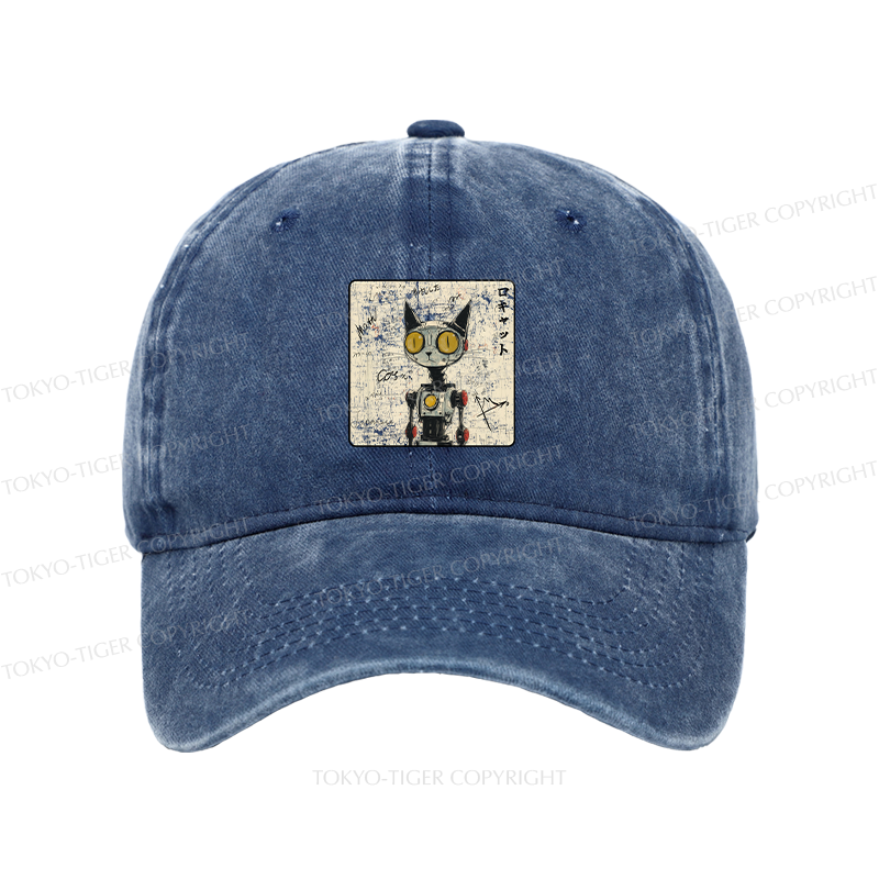 Tokyo-Tiger Robot Cat Washed Cap