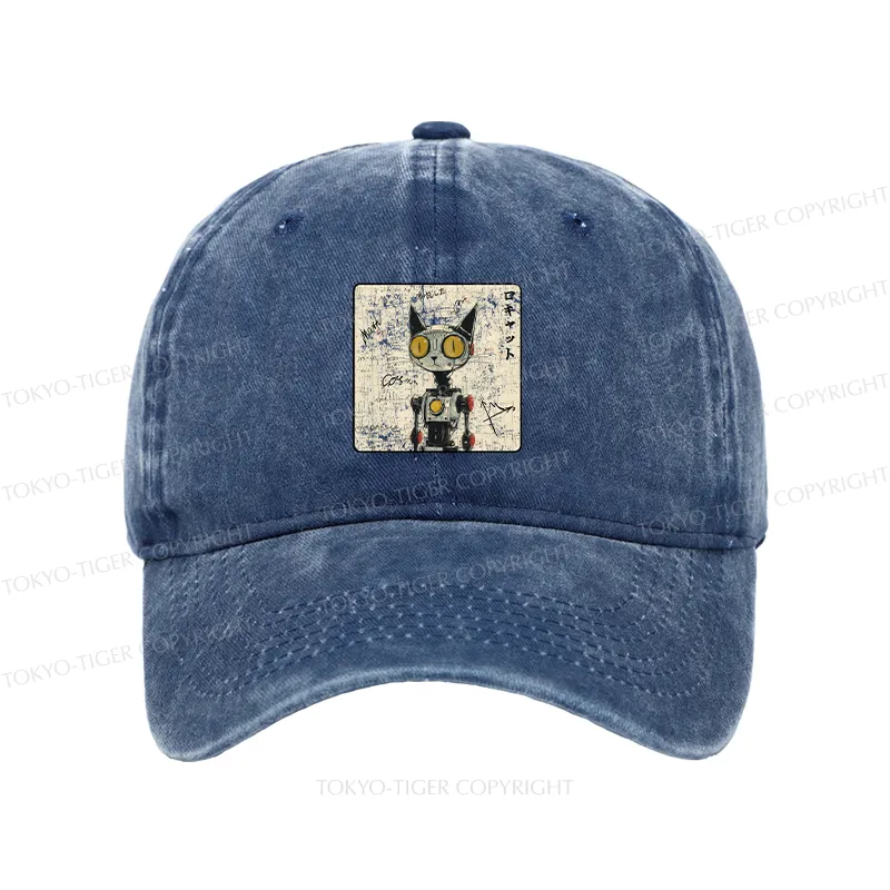 Tokyo-Tiger Robot Cat Washed Cap