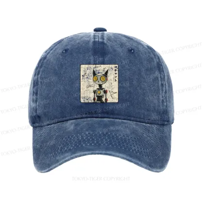 Tokyo-Tiger Robot Cat Washed Cap