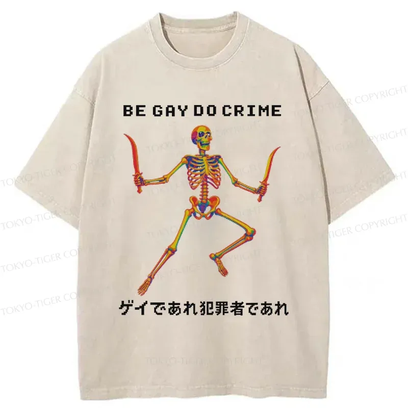 Tokyo-Tiger Funny Gay Doctor Washed T-Shirt