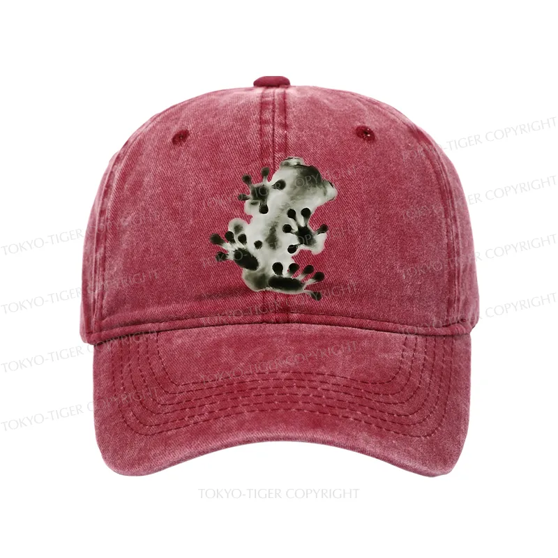 Tokyo-Tiger Ink Painting Frog Washed Cap