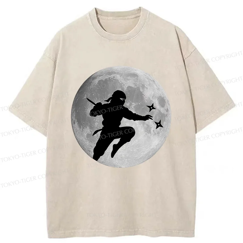 Tokyo-Tiger Ninja Under The Moon Washed T-Shirt