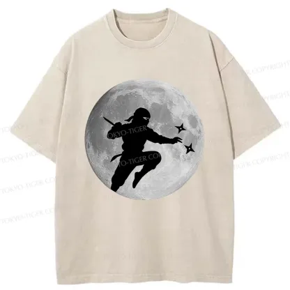 Tokyo-Tiger Ninja Under The Moon Washed T-Shirt