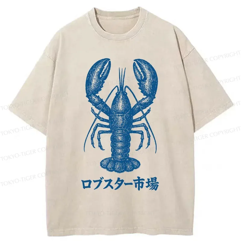Tokyo-Tiger Lobster Market Washed T-Shirt