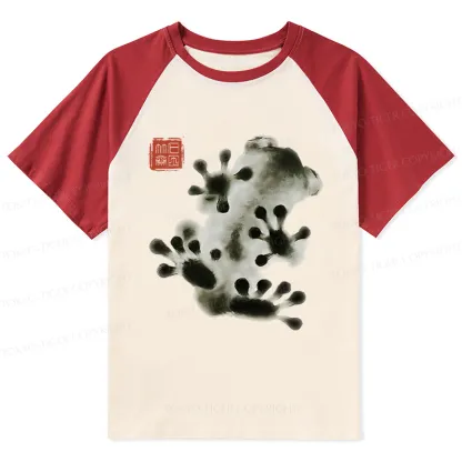 Tokyo-Tiger Ink Painting Frog Raglan T-shirt