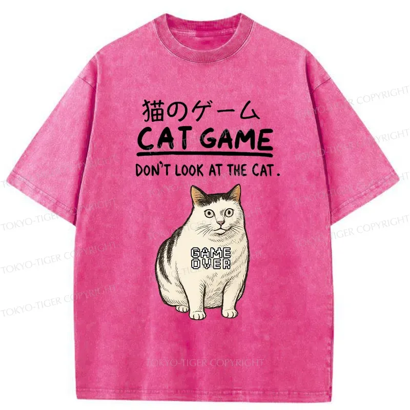 Tokyo-Tiger Don't Watch The Cat Challenge Washed T-Shirt