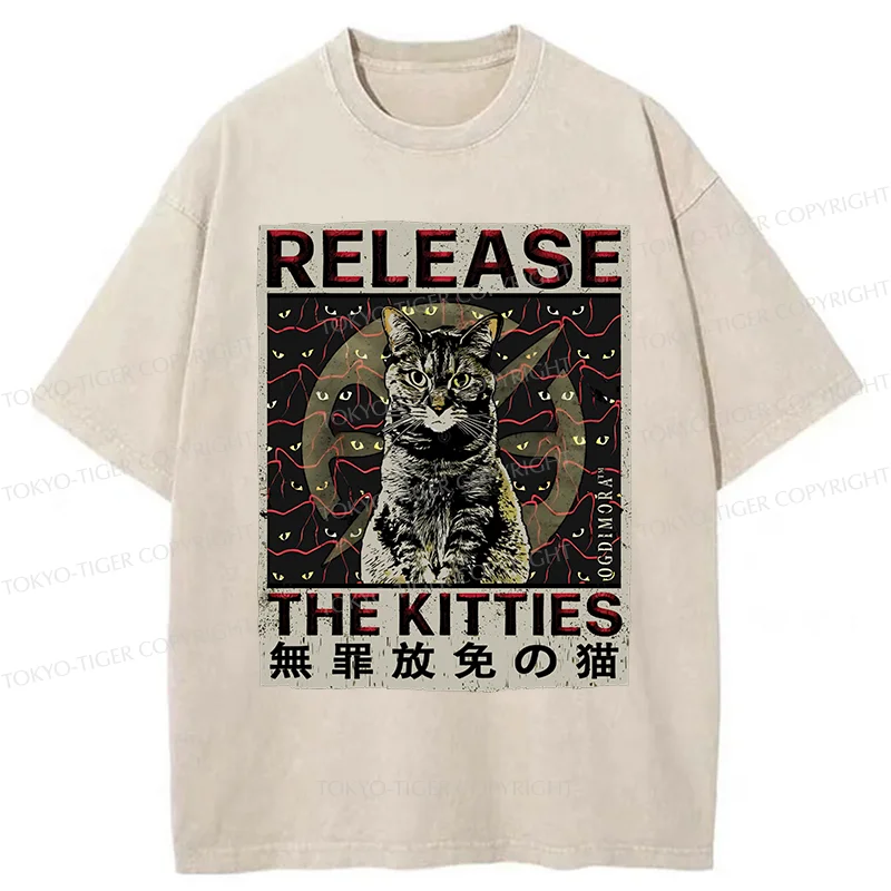 Tokyo-Tiger Release The Cat Washed T-Shirt