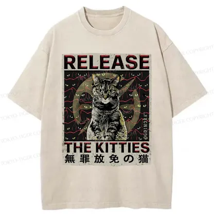 Tokyo-Tiger Release The Cat Washed T-Shirt