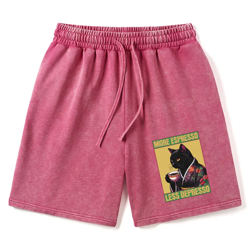 Tokyo-Tiger Up Caffeine Down Depression Washed Shorts