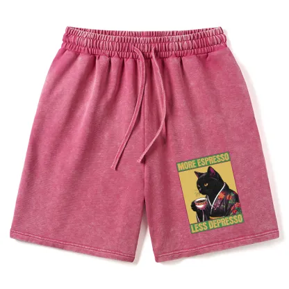 Tokyo-Tiger Up Caffeine Down Depression Washed Shorts