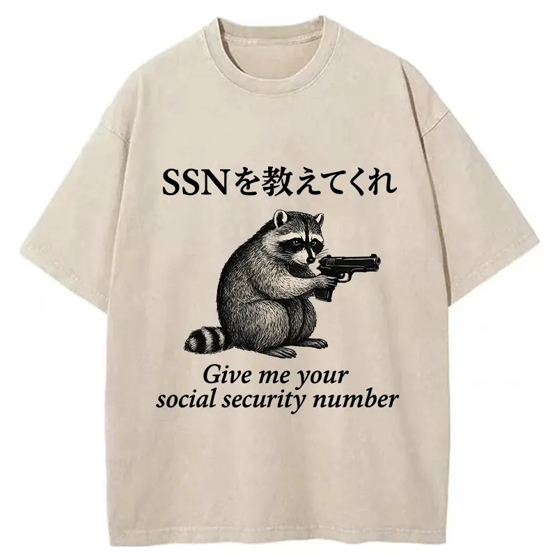 Tokyo-Tiger Raccoon Funny Meme Washed T-Shirt