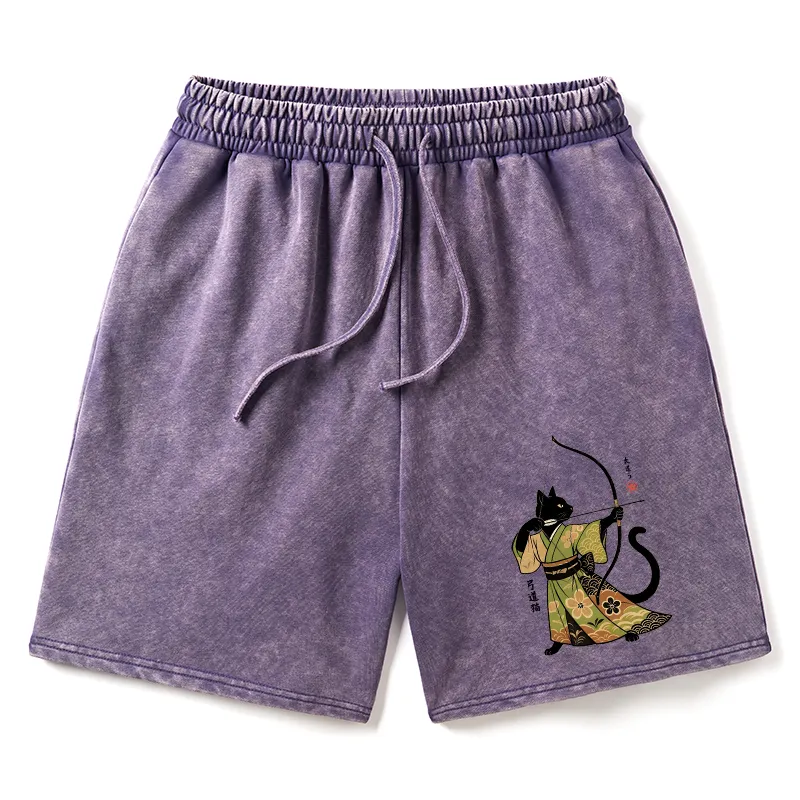 Tokyo-Tiger Japan Cat Archery Washed Shorts