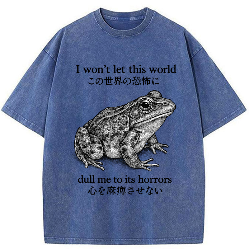 Tokyo-Tiger Funny Horrors Frog Meme  Washed T-Shirt