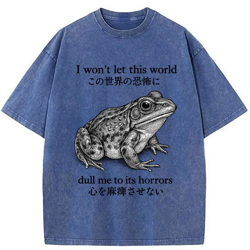 Tokyo-Tiger Funny Horrors Frog Meme  Washed T-Shirt