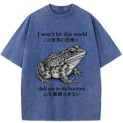 Tokyo-Tiger Funny Horrors Frog Meme  Washed T-Shirt