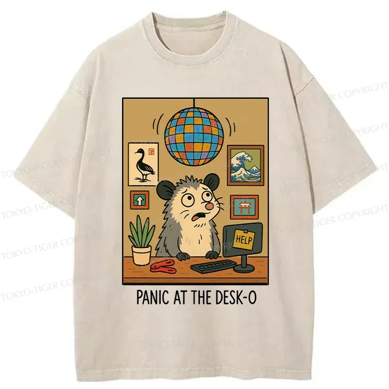 Tokyo-Tiger Panic In The Office Washed T-Shirt
