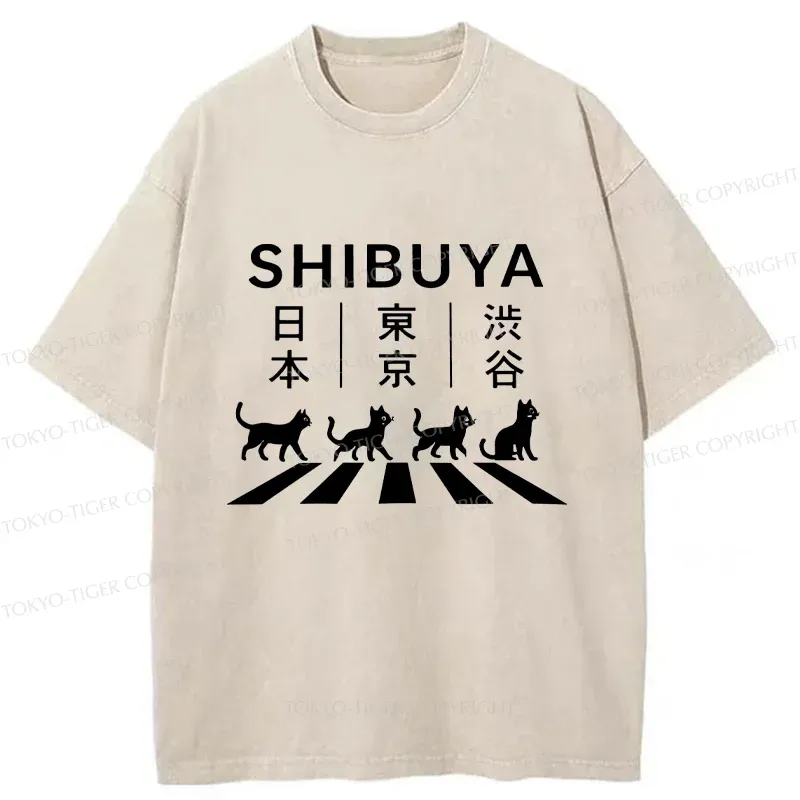 Tokyo-Tiger Shibuya Sidewalk Washed T-Shirt