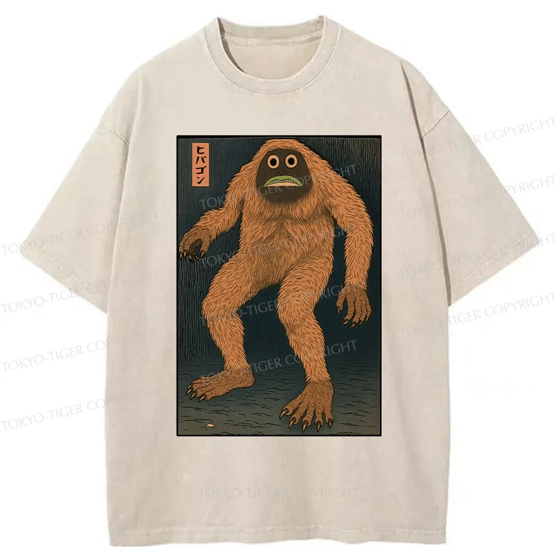 Tokyo-Tiger Japanese Long Hair Monster Washed T-Shirt