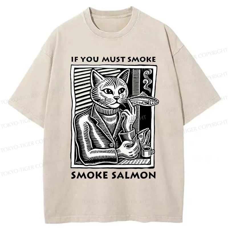 Tokyo-Tiger Elegant Cat Washed T-Shirt