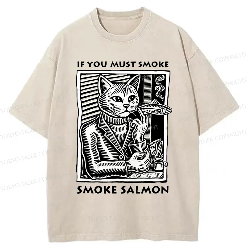 Tokyo-Tiger Elegant Cat Washed T-Shirt