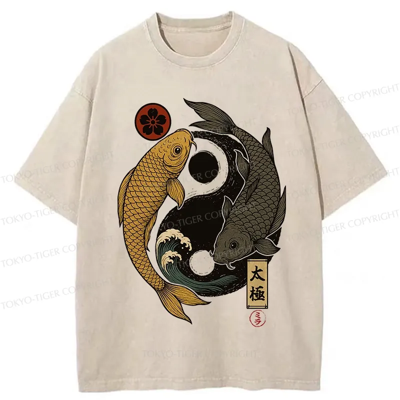 Tokyo-Tiger Yin Yang Koi Washed T-Shirt