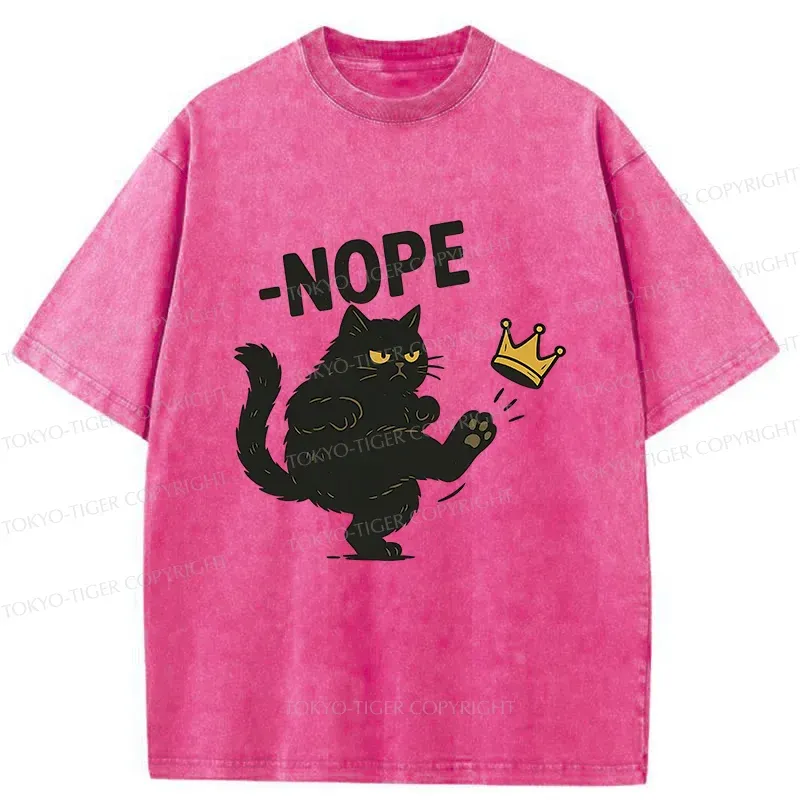 Tokyo-Tiger Cat Kicking The Crown Washed T-Shirt