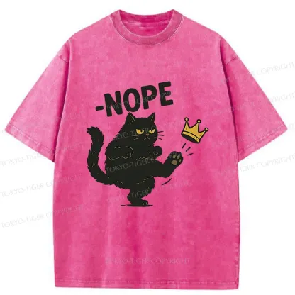 Tokyo-Tiger Cat Kicking The Crown Washed T-Shirt