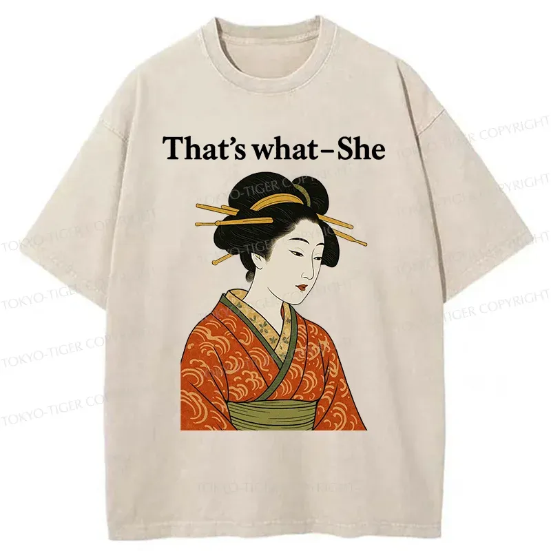 Tokyo-Tiger Geisha's Joke Washed T-Shirt
