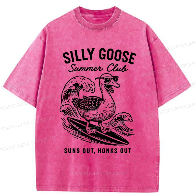 Tokyo-Tiger Stupid Goose Surfing Washed T-Shirt